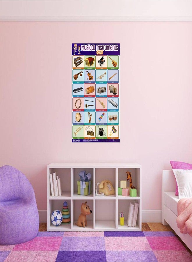 ESCAPER مخططات الآلات الموسيقية من إسكيبر لتعليم الأطفال (11.5 × 17.5 بوصة)، مخطط الآلات الموسيقية، مخططات للأطفال، مواد دراسية للأطفال، مخططات تعليمية للأطفال - Image 5